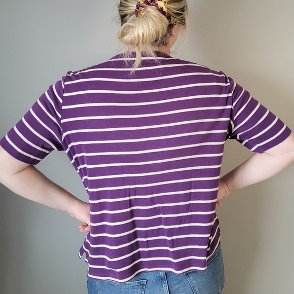 Purple Breton stripe tee shirt - Picture 8 of 8